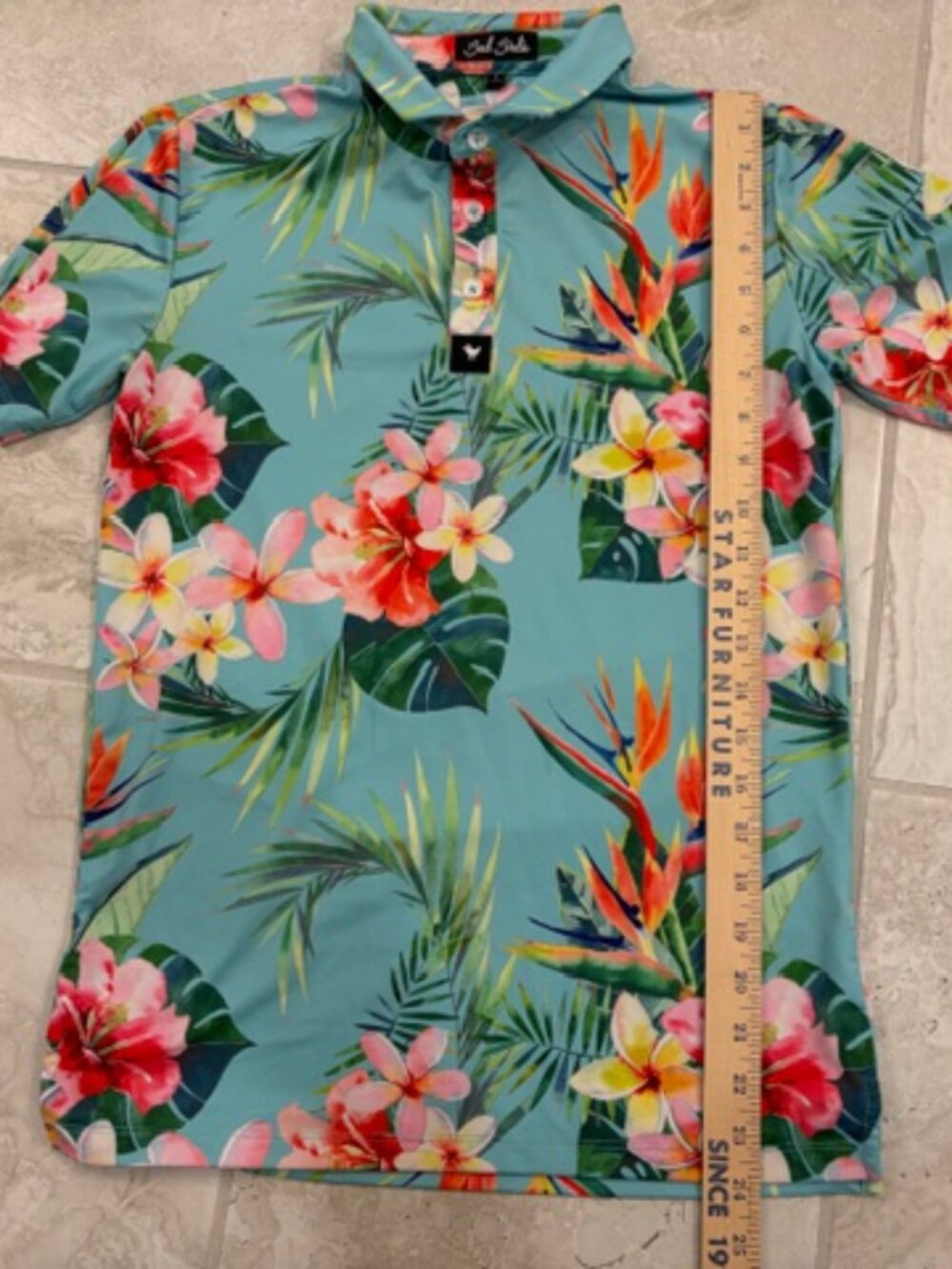 Bad Birdie Women's Tropical Short Sleeve Golf Polo Size Large Outdoors PGA Tour - Picture 10 of 10